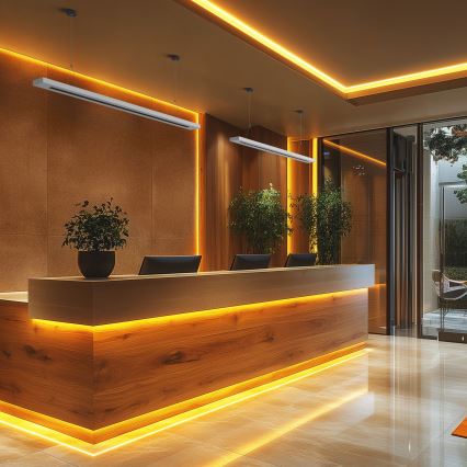 LED Katto/riippuvalaisin PLANK LED/20/30/40W/230V 2700/4000/6000K CRI 90 valkoinen