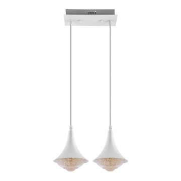 LED-kattokruunu johdossa 2xLED/9W/230V valkoinen