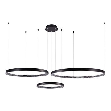 LED-kattokruunu johdossa 3xLED/19W/230V 4000K musta