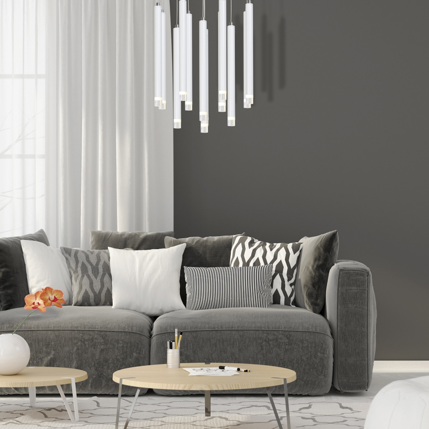 LED-kattokruunu johdossa ALBA 12xLED/1W/230V valkoinen