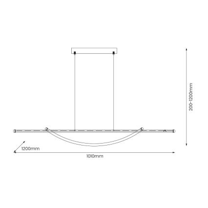 LED-kattokruunu johdossa AMBAR LED/35W/230V musta