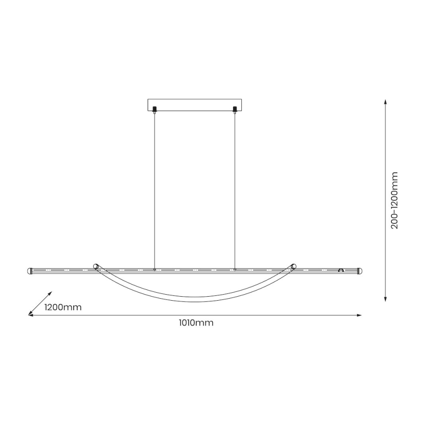 LED-kattokruunu johdossa AMBAR LED/35W/230V musta