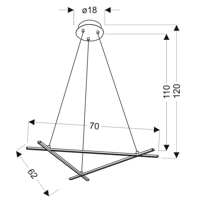 LED Kattokruunu johdossa ANDROS LED/30W/230V
