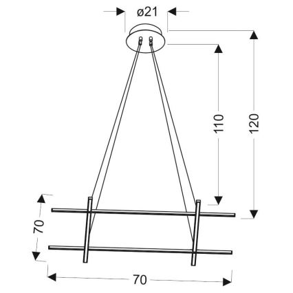 LED Kattokruunu johdossa ANDROS LED/40W/230V