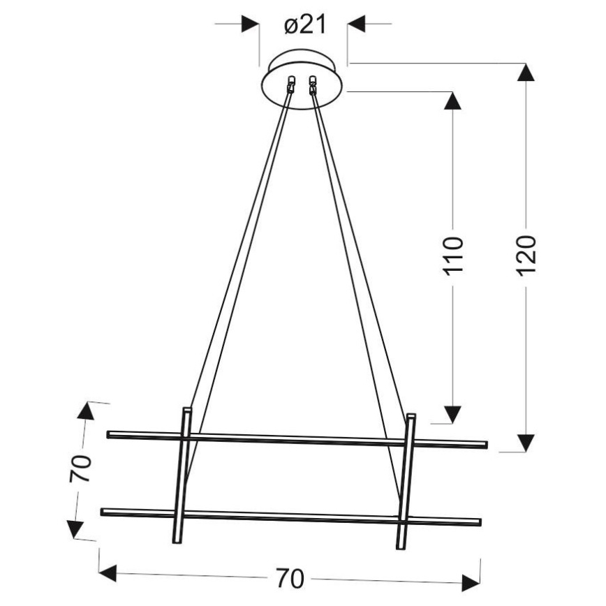 LED Kattokruunu johdossa ANDROS LED/40W/230V