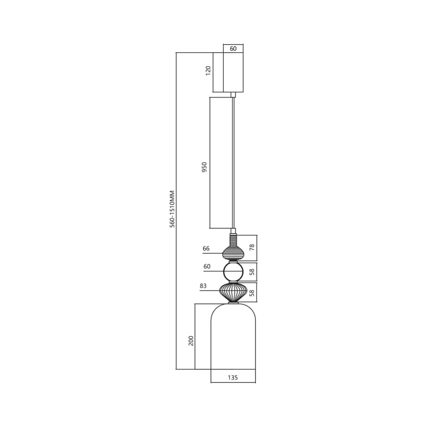 LED-kattokruunu johdossa ARTE LED/12W/230V halkaisija 13 cm messinki