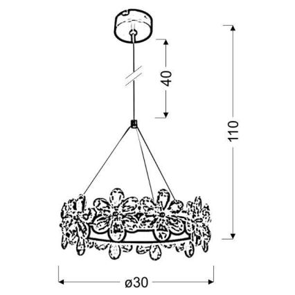 LED Kattokruunu johdossa ARVIN LED/14W/230V