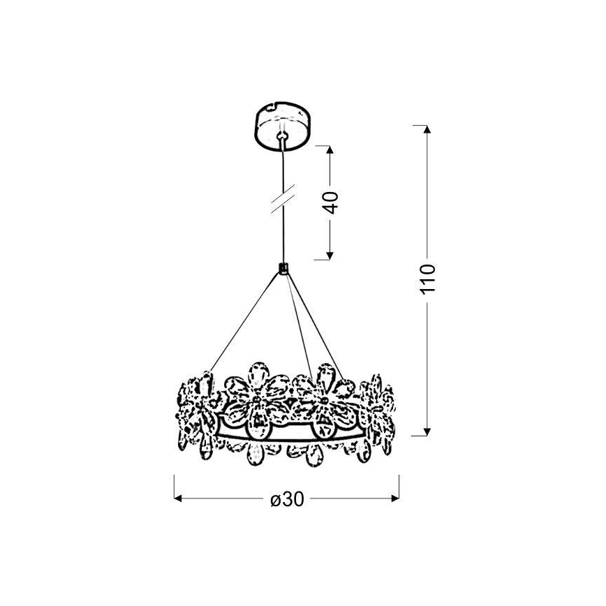 LED Kattokruunu johdossa ARVIN LED/14W/230V