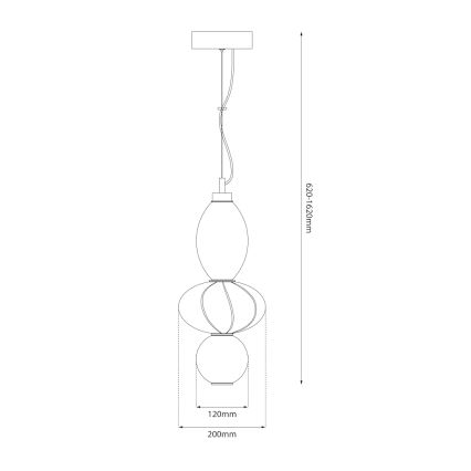 LED-kattokruunu johdossa ASCOLI LED/18W/230V halkaisija 20 cm beige