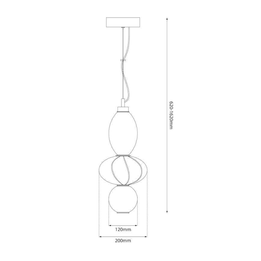 LED-kattokruunu johdossa ASCOLI LED/18W/230V halkaisija 20 cm beige