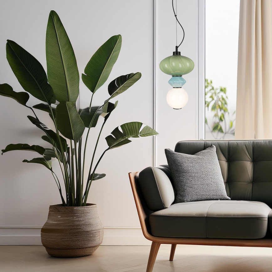 LED-kattokruunu johdossa ASCOLI LED/8W/230V halkaisija 20 cm vihreä/sininen