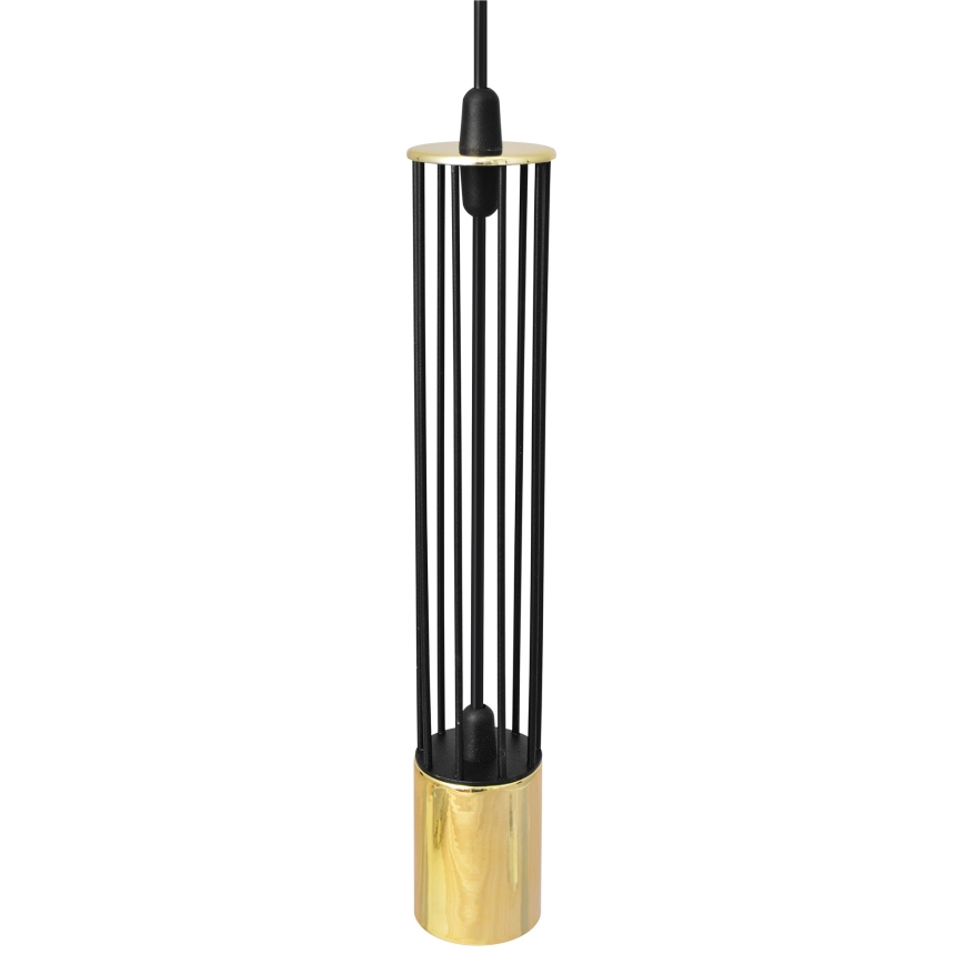 LED Kattokruunu johdossa BARS 1xGU10/4,8W/230V musta/kultainen