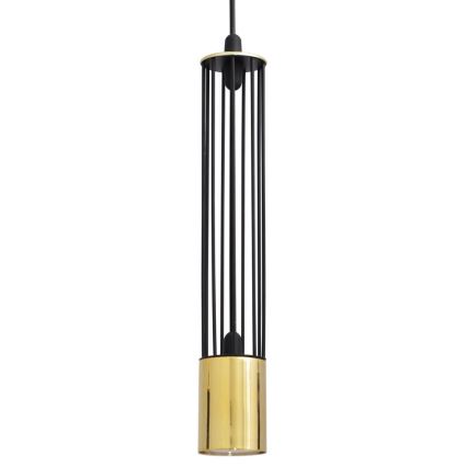 LED Kattokruunu johdossa BARS 1xGU10/4,8W/230V musta/kultainen