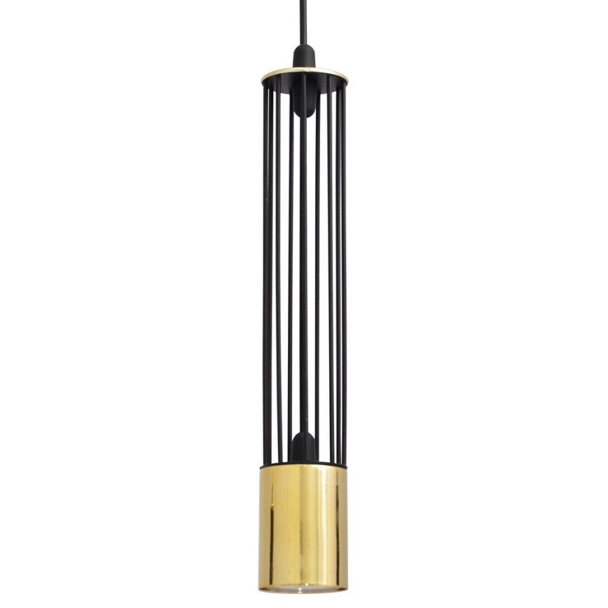 LED Kattokruunu johdossa BARS 1xGU10/4,8W/230V musta/kultainen