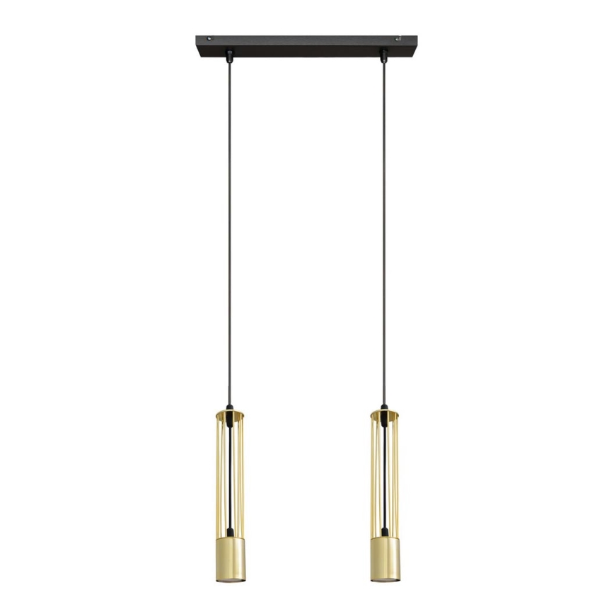 LED Kattokruunu johdossa BARS 2xGU10/4,8W/230V kulta/musta