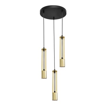 LED Kattokruunu johdossa BARS 3xGU10/4,8W/230V kultainen/musta