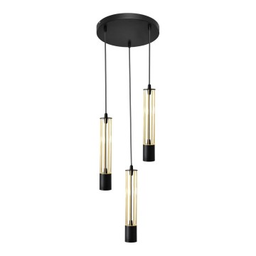 LED-kattokruunu johdossa BARS 3xGU10/4,8W/230V musta/kulta