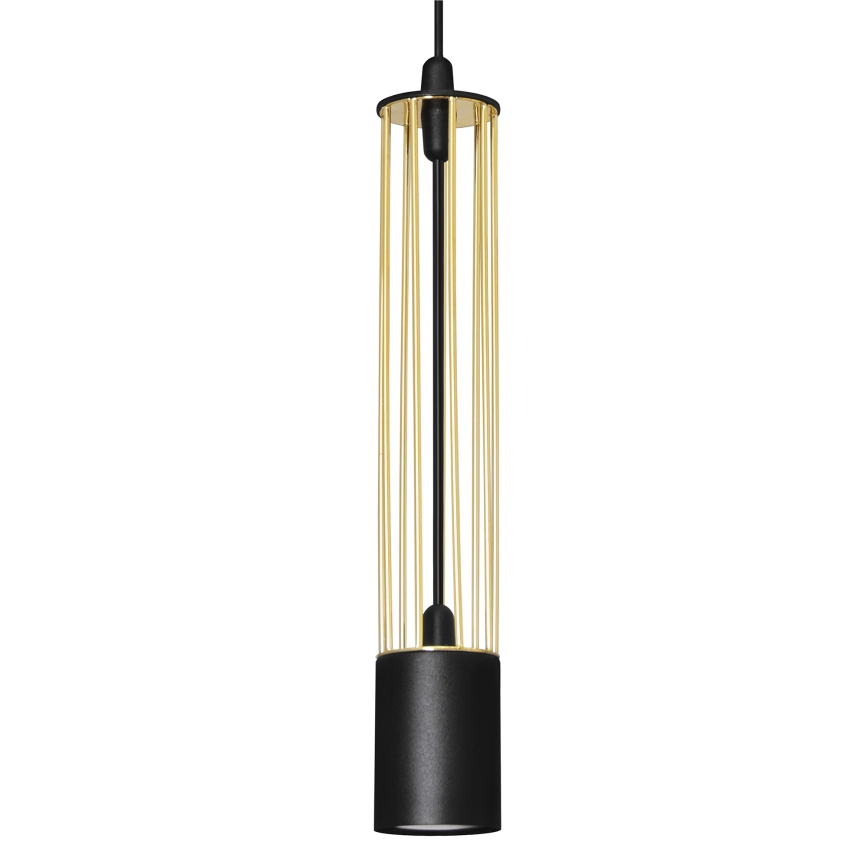 LED Kattokruunu johdossa BARS 3xGU10/4,8W/230V musta/kultainen