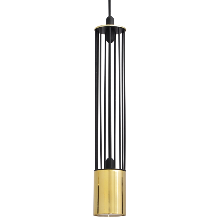 LED Kattokruunu johdossa BARS 3xGU10/4,8W/230V musta/kultainen