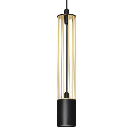 LED Kattokruunu johdossa BARS 4xGU10/4,8W/230V musta/kultainen