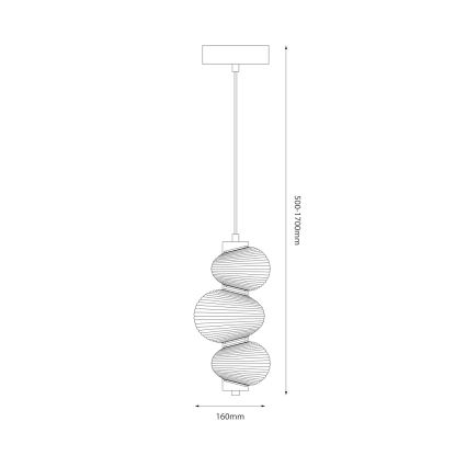 LED-kattokruunu johdossa BOLLA LED/12W/230V halkaisija 16 cm savuinen