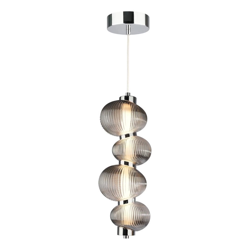 LED-kattokruunu johdossa BOLLA LED/17W/230V halkaisija 16 cm kiiltävä kromi/savuinen