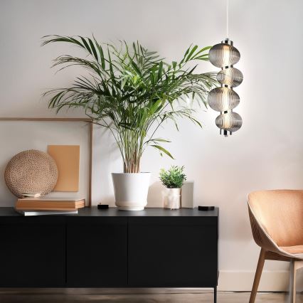 LED-kattokruunu johdossa BOLLA LED/17W/230V halkaisija 16 cm kiiltävä kromi/savuinen