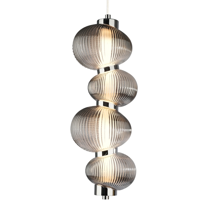 LED-kattokruunu johdossa BOLLA LED/17W/230V halkaisija 16 cm kiiltävä kromi/savuinen