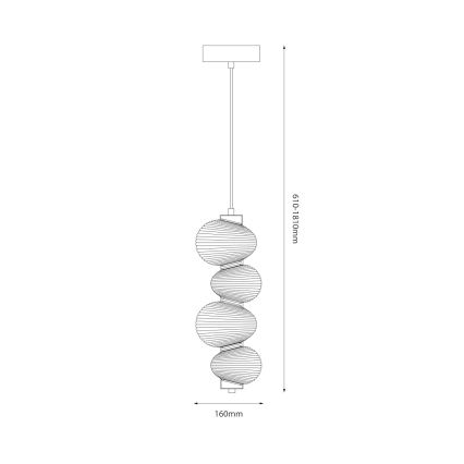 LED-kattokruunu johdossa BOLLA LED/17W/230V halkaisija 16 cm kiiltävä kromi/savuinen