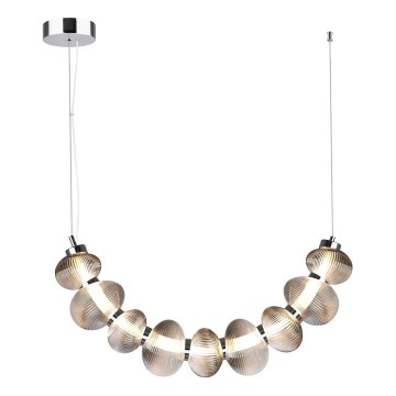LED-kattokruunu johdossa BOLLA LED/36W/230V kiiltävä kromi/savuinen