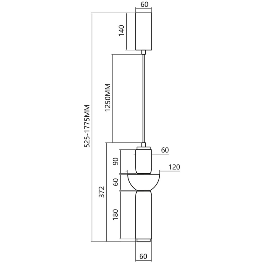 LED-kattokruunu johdossa CAMPO LED/19W/230V
