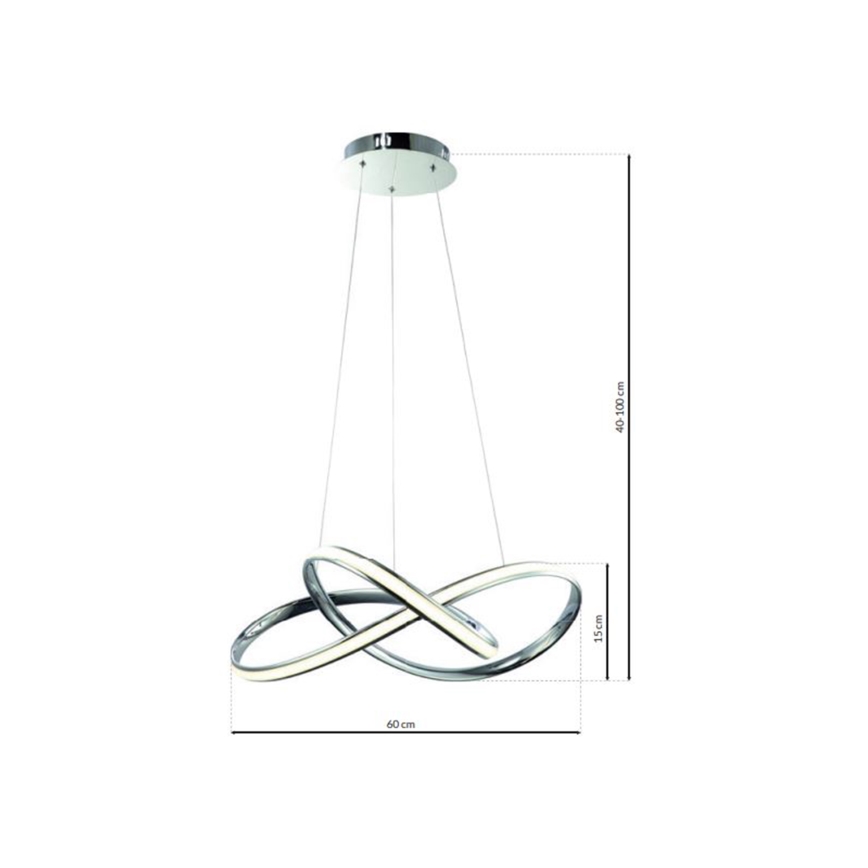 LED-kattokruunu johdossa CAPPIO LED/36W/230V kiiltävä kromi