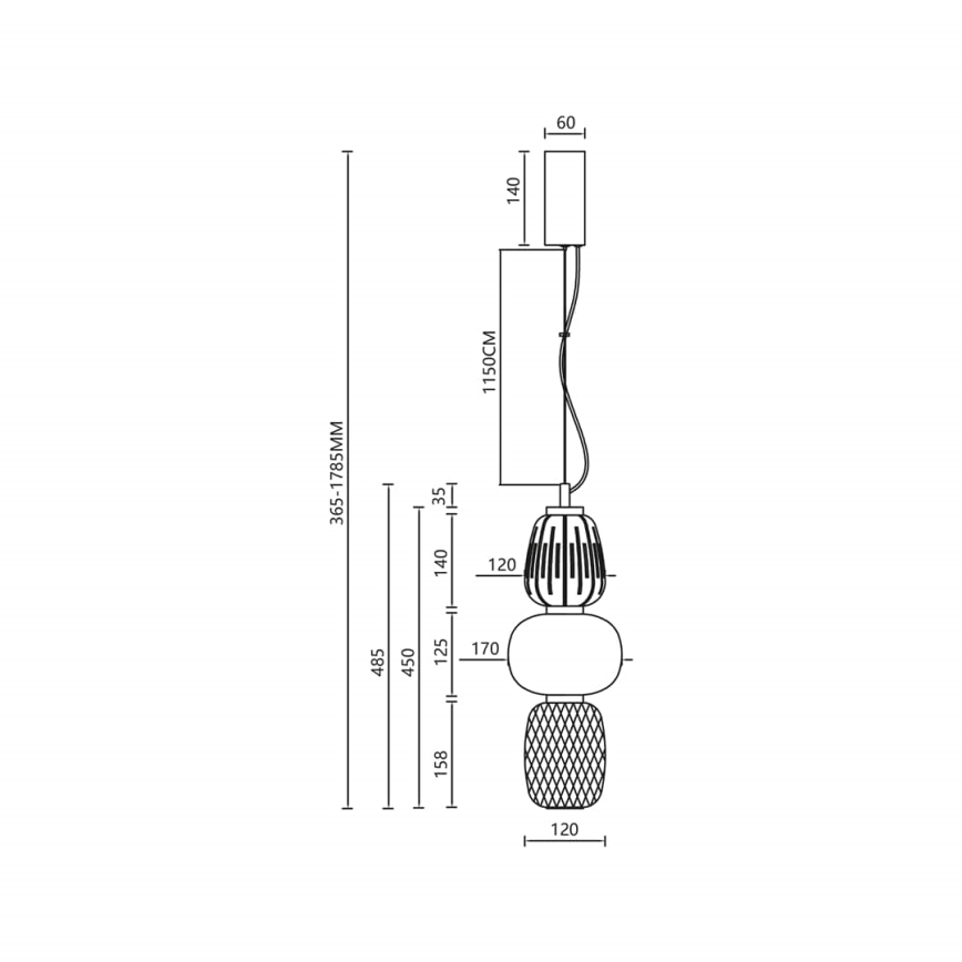 LED-kattokruunu johdossa CARO LED/28W/230V kiiltävä kromi