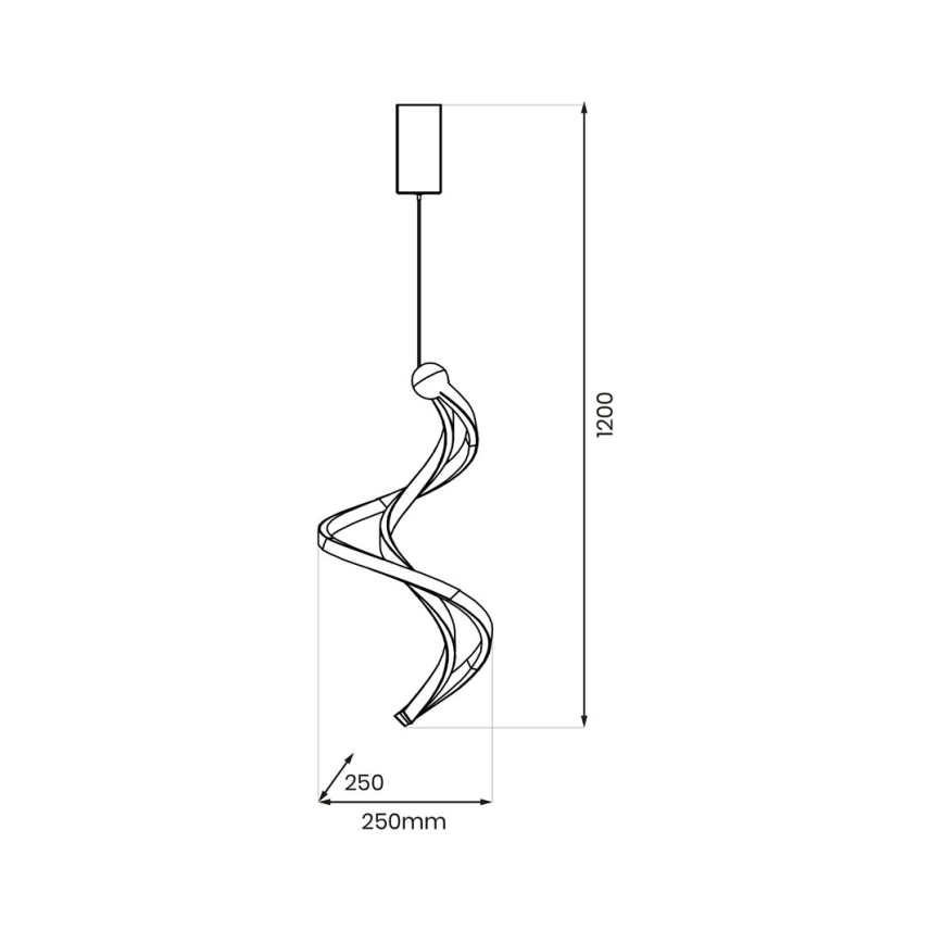 LED-kattokruunu johdossa COLIA LED/19W/230V musta/kulta