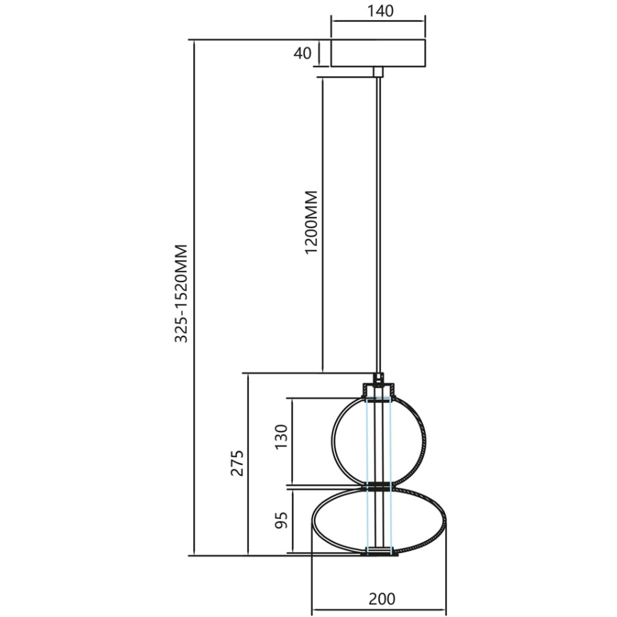 LED-kattokruunu johdossa DAPHNE LED/12W/230V harmaa