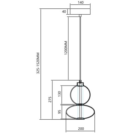 LED-kattokruunu johdossa DAPHNE LED/12W/230V kulta