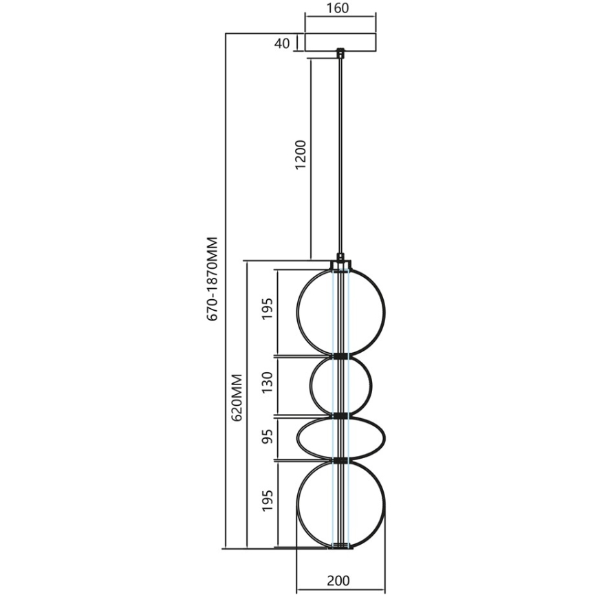 LED-kattokruunu johdossa DAPHNE LED/36W/230V harmaa