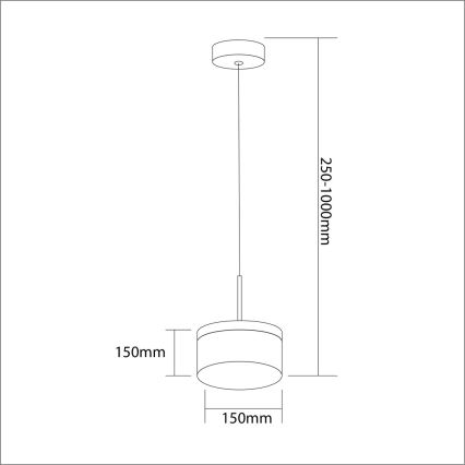 LED-kattokruunu johdossa ELEGANCE LED/9W/230V halkaisija 15 cm kulta