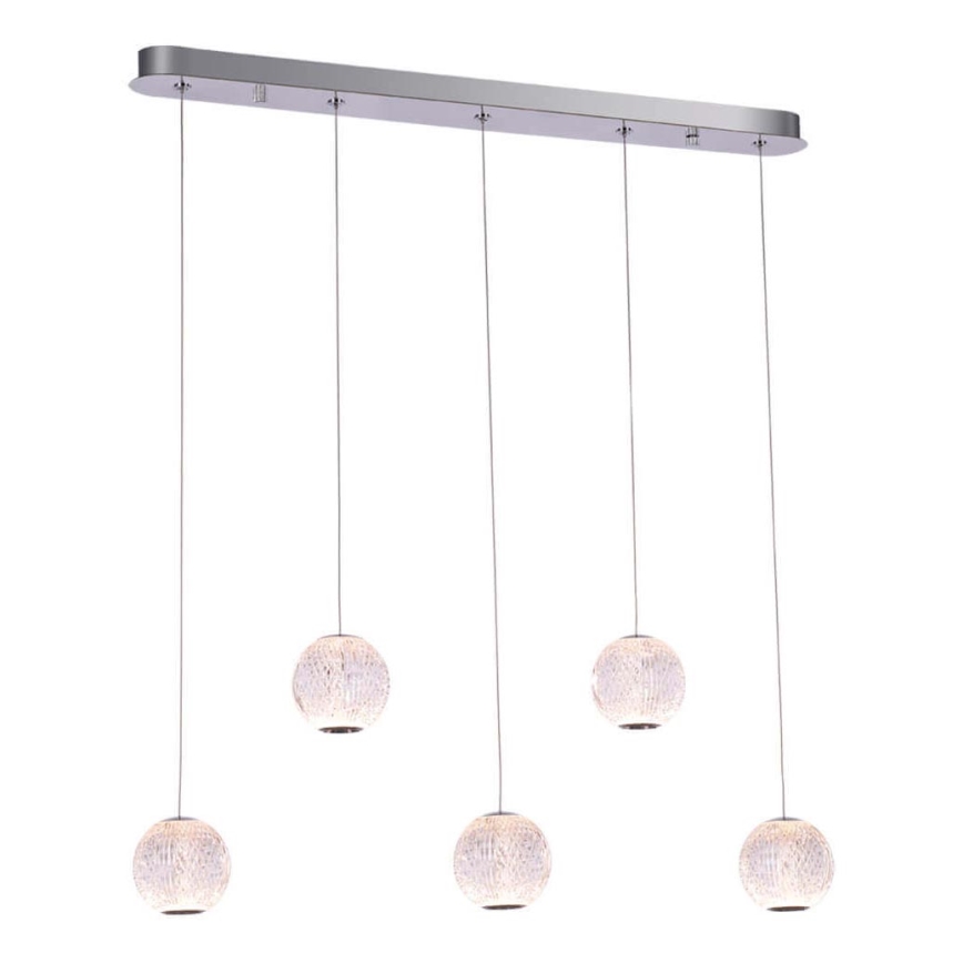 LED-kattokruunu johdossa ESMOND 5xLED/4,8W/230V kiiltävä kromi