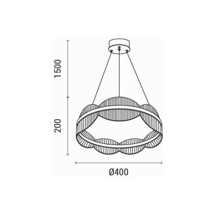 LED-kattokruunu johdossa FIRENZE LED/48W/230V 3000K halkaisija 40 cm