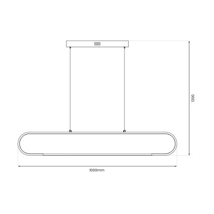 LED-kattokruunu johdossa FRAME LED/42W/230V musta