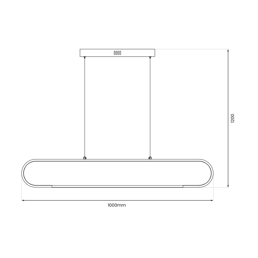 LED-kattokruunu johdossa FRAME LED/42W/230V musta