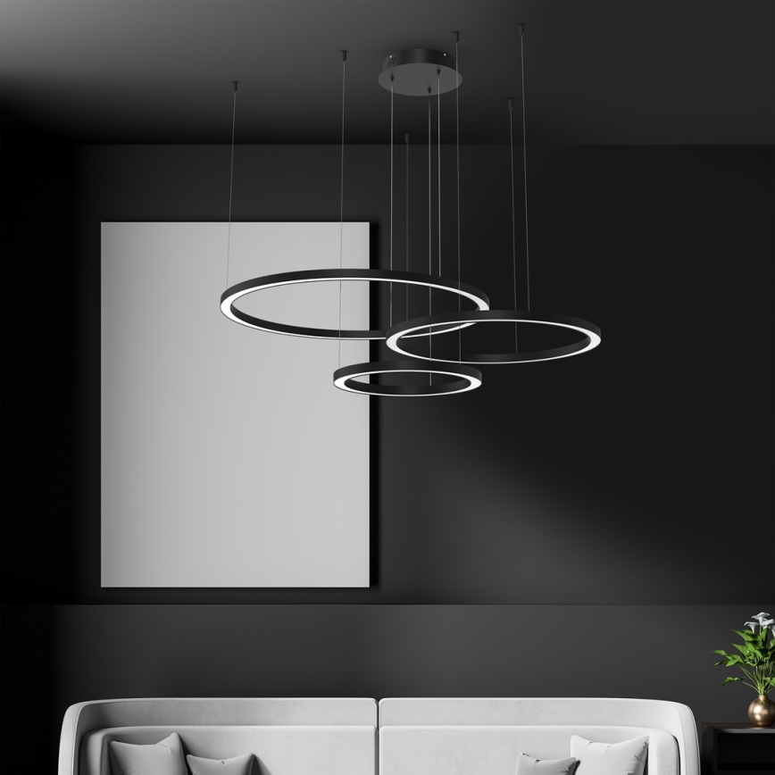 LED-kattokruunu johdossa GALAXIA LED/85W/230V musta
