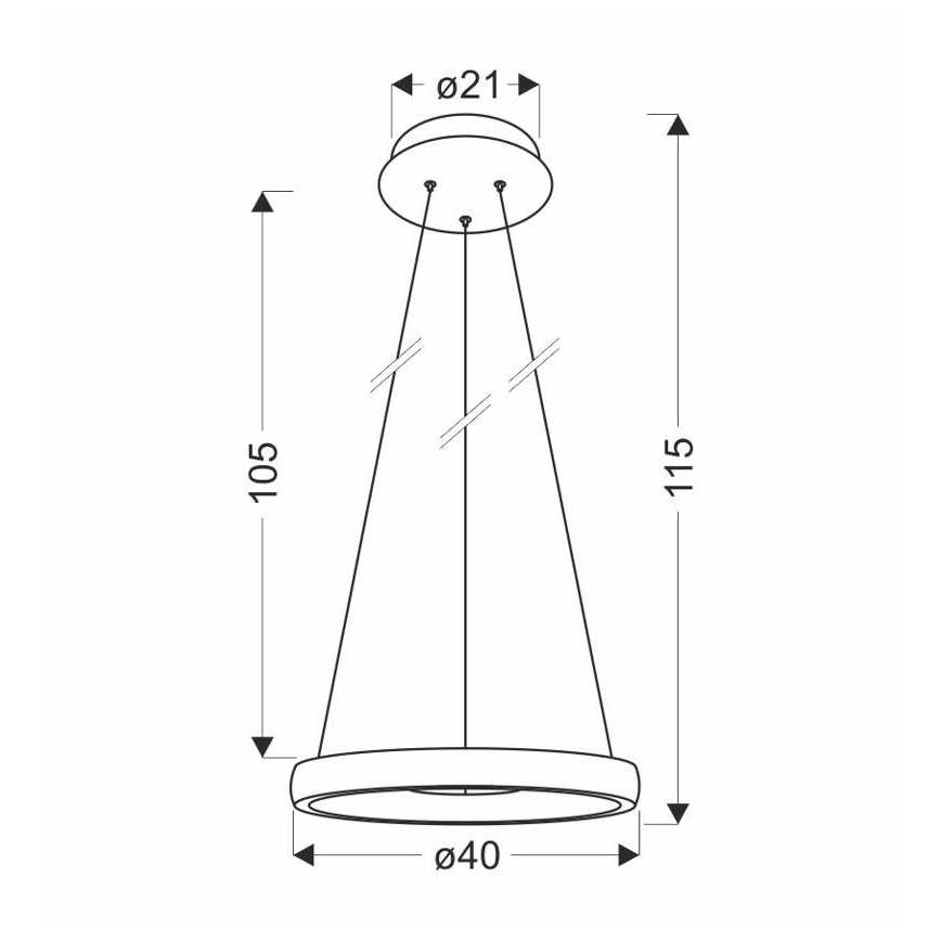 LED-kattokruunu johdossa HASHIM LED/22W/230V halkaisija 40 cm kupari