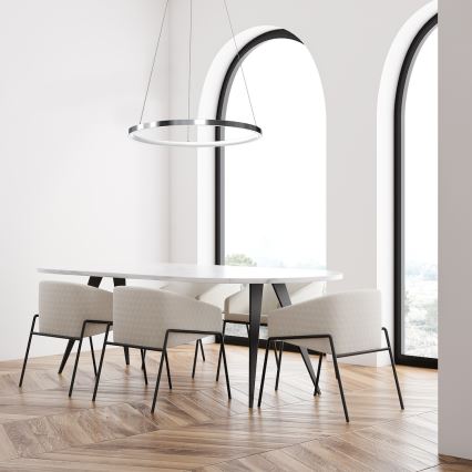 LED-kattokruunu johdossa HOOP LED/27W/230V halkaisija 50 cm 4000K kiiltävä kromi