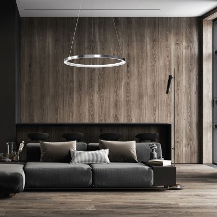 LED-kattokruunu johdossa HOOP LED/27W/230V halkaisija 50 cm 4000K kiiltävä kromi