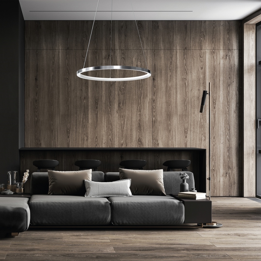 LED-kattokruunu johdossa HOOP LED/27W/230V halkaisija 50 cm 4000K kiiltävä kromi