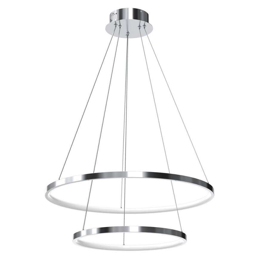 LED-kattokruunu johdossa HOOP LED/51W/230V halkaisija 60 cm 4000K kiiltävä kromi