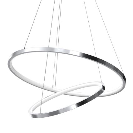 LED-kattokruunu johdossa HOOP LED/51W/230V halkaisija 60 cm 4000K kiiltävä kromi