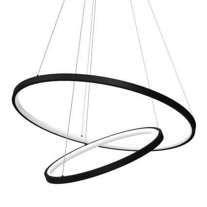 LED-kattokruunu johdossa HOOP LED/51W/230V halkaisija 60 cm 4000K musta